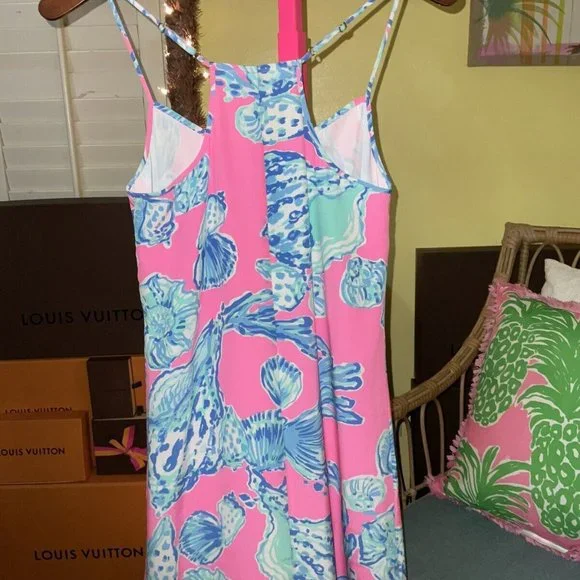 Lilly Pulitzer NWT Dusk Silk Dress Barefoot Princess Pink Pout $198 Size XXS - Picture 6 of 9